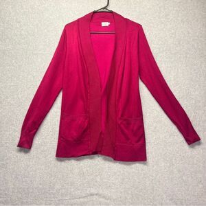 Cielo Women’s Fuchsia Knit Cardigan Sweater Pockets Long size Large